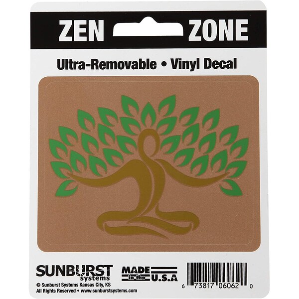 Decal Yoga Tree 2.75 In X 3.5in, 12-Pack PK